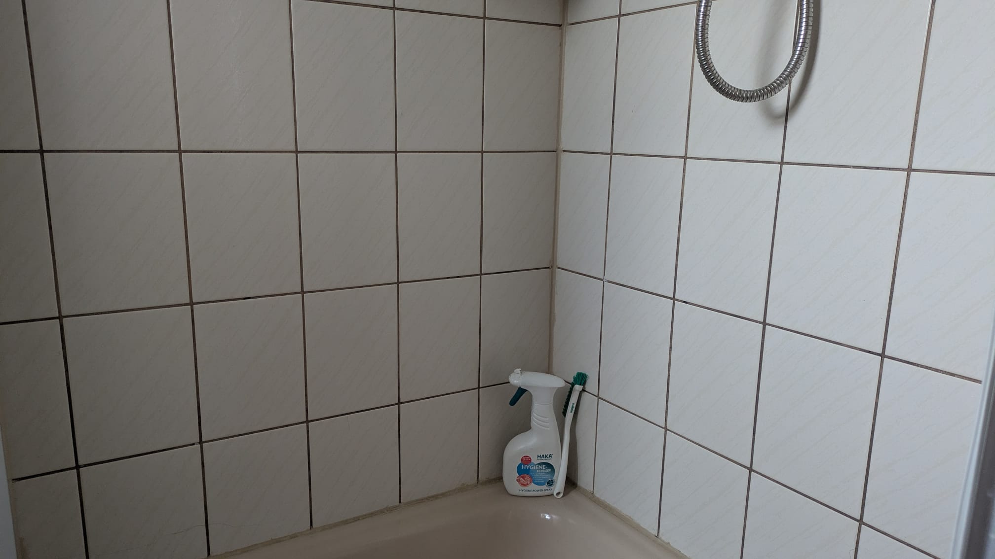 Saubere Duschfliesen nach der Reinigung